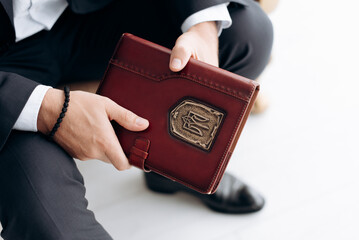 person holding a book