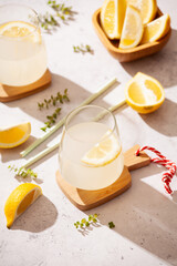Couple Of Glasses Of Homemade Refreshing Lemonade