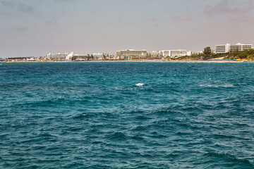 Fototapeta premium Ayia Napa cityscape with beaches and luxury hotels, Cyprus.