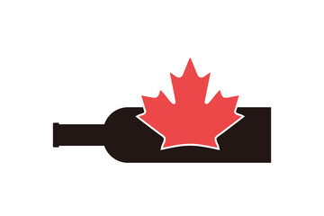 wine maple logo template design. symbol illustration.
