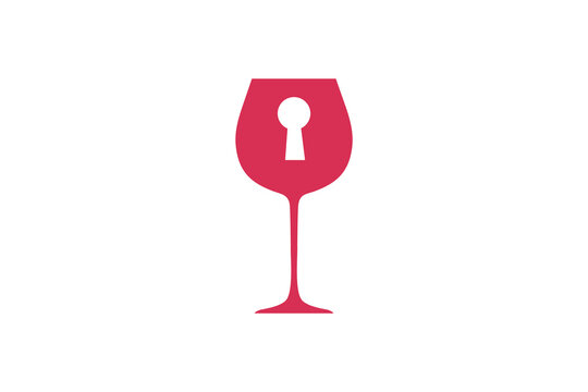 wine secret party logo template design. symbol illustration.