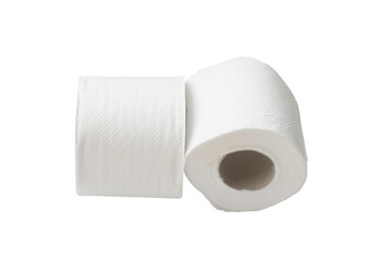 Two rolls of white tissue paper or napkin isolated on white background with clipping path