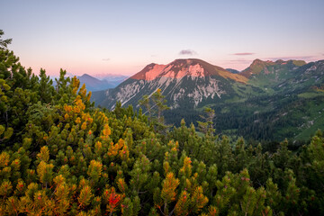 Last sunlight in the mountains