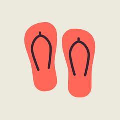 Flip Flops flat vector icon. Summer sign