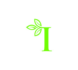 Letter with leaf logo design	