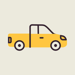 Pickup car flat vector icon