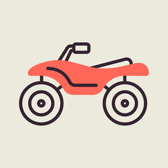 ATV rider, Quad bike flat vector icon