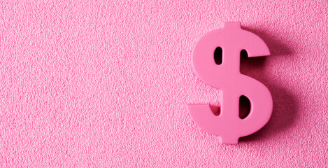 pink dollar sign, depicting the pink money concept