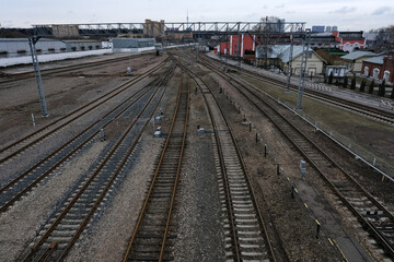 Fototapeta na wymiar RAILWAY INTERCHANGE IN MOSCOW. KRASNY BALTIETS STATION