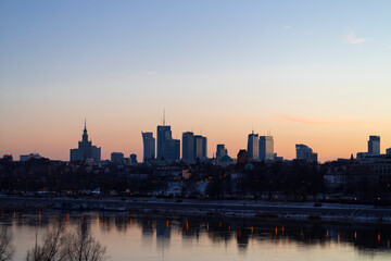 Fototapeta na wymiar city skyline at sunrise