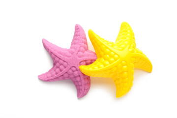 Pink kinetic sand for children, development and play at home with multi-colored sandbox molds...