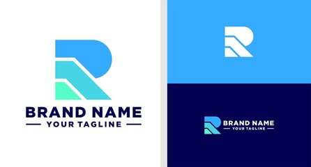 LETTER R LOGO MONOGRAM INVESTMENT EDITABLE