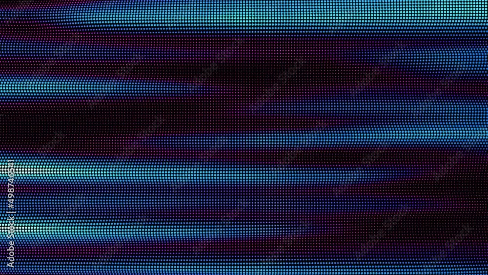 Poster looped waves of colorful points. digital data splash of point array. futuristic smooth glitch ui ele