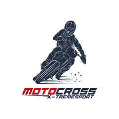 Motocross logo vector illustration design. Motocross Freestyle logo abstract