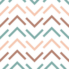 Geometric chevron vector pattern, brown and white abstract background
