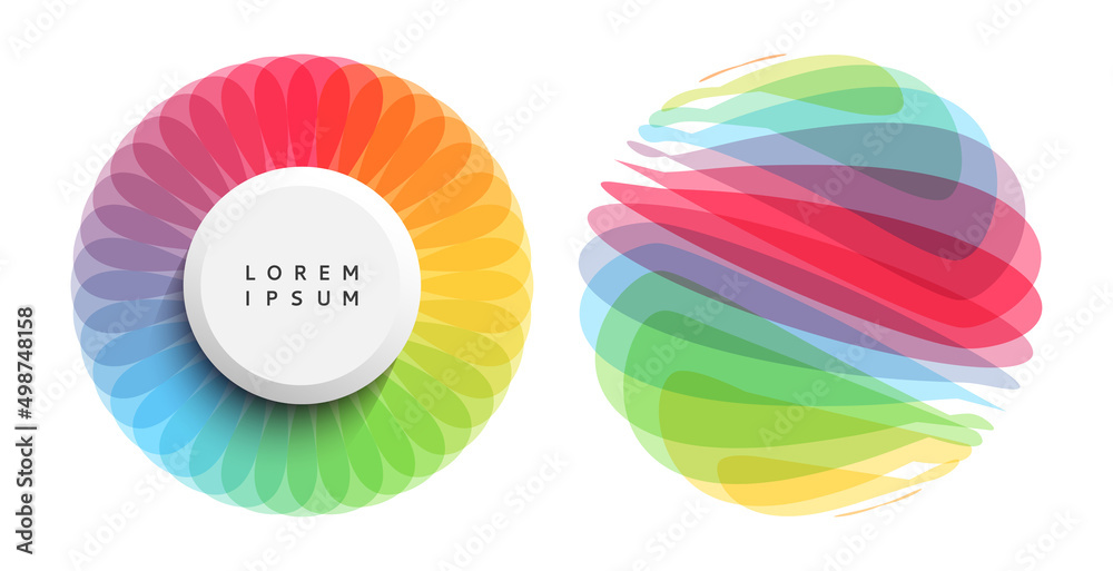 Wall mural set of spheres. abstract geometric design. vector illustration made of various overlapping elements.