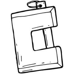 hand drawn padlock in doodle style