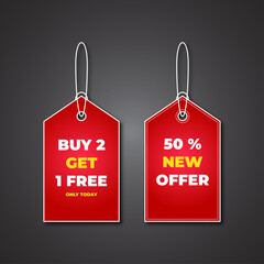 Sale price tag for products in shops