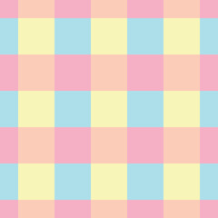 Gingham plaid geometric checkered vector pattern, colorful abstract background