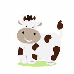Cute cartoon cow. Vector illustration