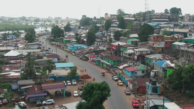 Buildings and Traffic in Monrovia, Liberia