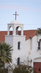 Southwestern church with a cross