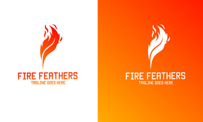 Illustration vector graphic of template logo fire feathers