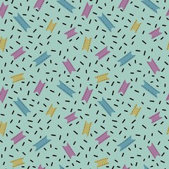 Kids seamless birthday ribbons pattern for gifts and cards and linens and fabrics and wrapping paper
