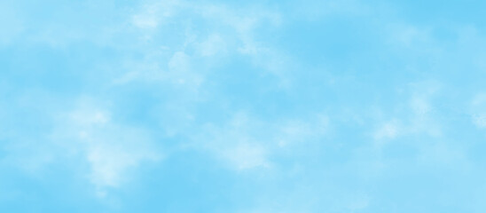 Watercolor painted blue sky with clouds, Painted Light blue watercolor texture with space, Soft cloud in the sky background blue tone for wallpaper, decoration, graphics design and web design.