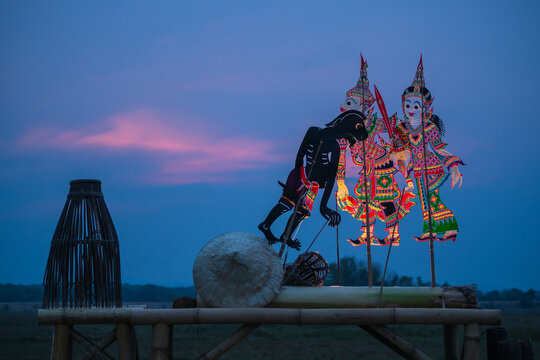 Shadow puppet and the sky (Thai Nang Talung) was one form of traditional public entertainment in the south of Thailand 