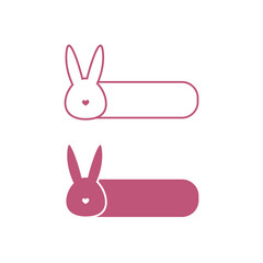 Happy Easter, decorated easter card, banner. Bunnies, Easter eggs, flowers and basket. Folk style patterned design.	
