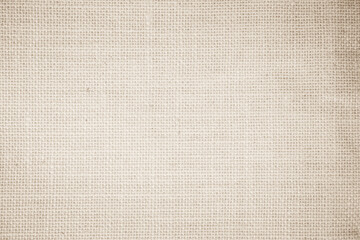 Fototapeta na wymiar Jute hessian sackcloth burlap canvas woven texture background pattern in light beige cream brown color blank. Natural weaving fiber linen and cotton cloth decoration. 