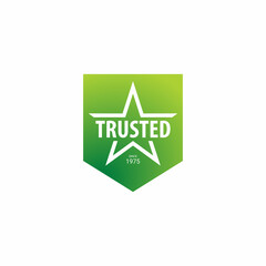 trusted star label badge for business logo design