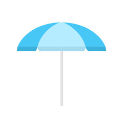 Beach umbrella icon on white background.