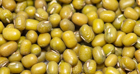 Mung beans as a background.