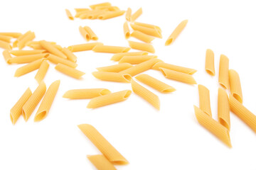 Dry pasta isolated on a white background.