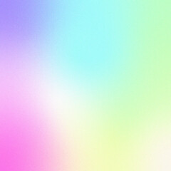 Holographic iridescent background, abstract fluid wallpaper. Pastel rainbow cover and print template with noise grain texture. Summer mood illustration.