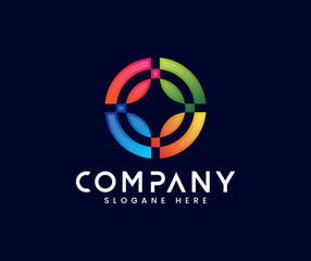 Abstract colourful circle logo design