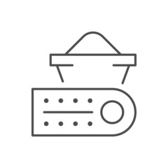 Industrial conveyor line outline icon