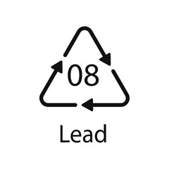Battery recycling symbol 8 Lead , battery recycling code 8 Lead