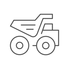 Dump truck line outline icon