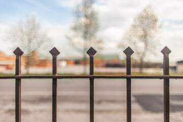 Wrought iron gate detail spikes