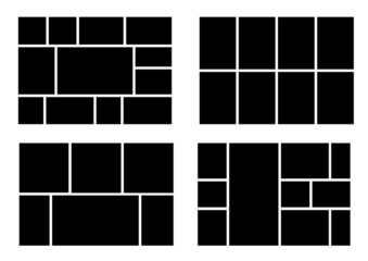 Creative vector collage templates. Frames for photos or images.