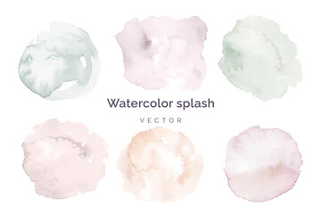 Watercolor soft pastel splash. Hand painted background