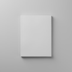 Closed vertical white book isolated on white background, template or mockup, 3d render