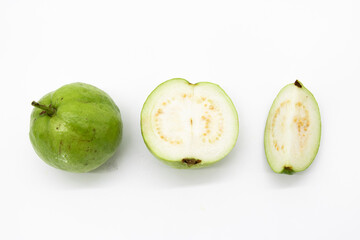 Guava fruit isolated on the white background.