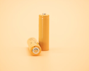 AA size batteries isolated on background