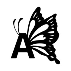 A Alphabet Butterfly abstract monogram