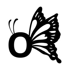 O Alphabet Butterfly abstract monogram
