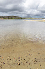 View over the shallow water of the Jan Thiel salt flats on the Caribbean island Curacao